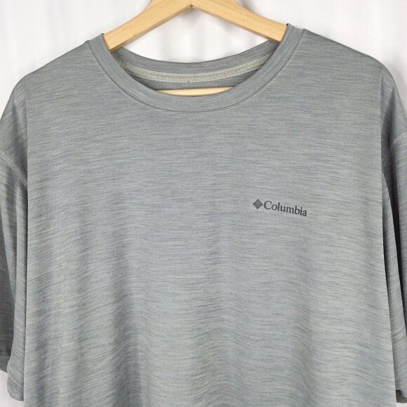 Columbia Omni-Shade Mens Sage Peak Knit Short Sleeve Crew Shirt XXL Gray Heather - Picture 7 of 11